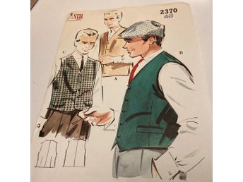 VINTAGE- SYMÖNSTER på Herrväst i 3 modeller
