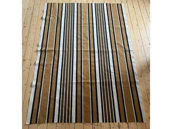 Retro tygstycke/möbeltyg/inredningstextil ca 120x170 cm brunrandig 70-tal
