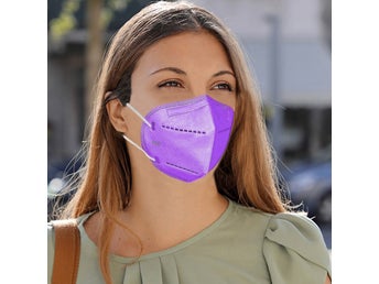 3-PACK Lila Munskydd KN95 / FFP2 Allergivänlig Tyg Mask i 5-Lager Hög Kvalitet