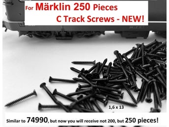 250 stycken! C-Track Screws NY (50 gratis!) Liknar Märklin 74990