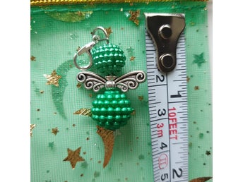 grön bubbelpärla smyckesängel/lyckoängel, smycke, ängel, hänge, berlock