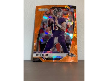 Devin Leary 2024 Panini Prizm #327 Orange Ice Rookie Ravens