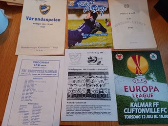 Samling sportprogram och idrottsblad