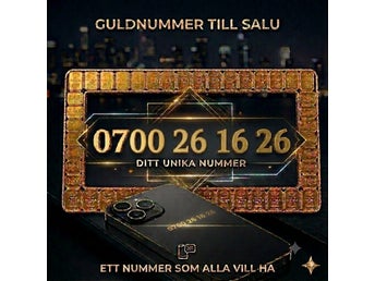 UNIKT GULDNUMMER SÄLJES
