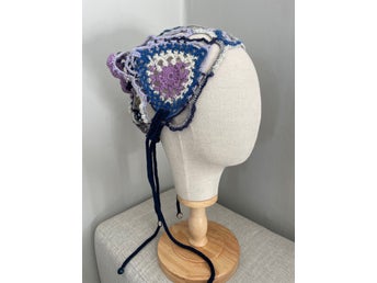 Flerfärgad bandana handmade crocheted headscarf