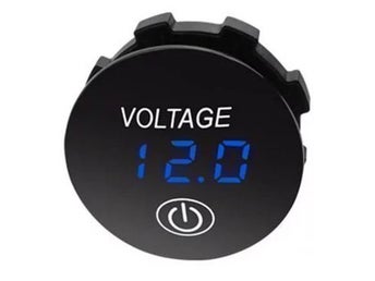 Voltmätare/Batterikapacitet DC 6V-30V Blå LED touch Båt/Bil/MC/Husbil Vattentät