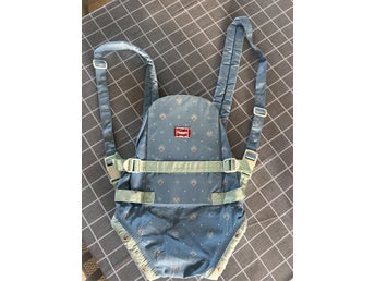 Vintage TOMY Snugli Baby Carrier.-Blue Floral-Infant front Carrier
