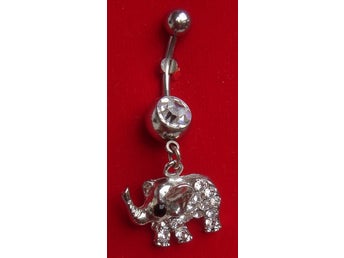 ELEFANT Piercing Navel böjd kirurgiskt stål med SMYCKE