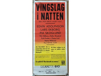 Vintage filmaffisch – Vingslag i natten (1948) – Edvin Adolphson – Skandia-Bio