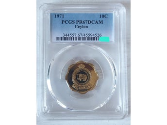 1971 Ceylon 10C - PCGS PR67DCAM - Top Pop 1 of 1