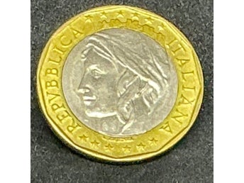 UNIK & SÄLLSYNT FELPRÄGLING! Italien 500 Lire 1998 på fel myntblankett