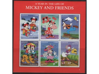 Ghana 1998 Disney Ett år med gänget Musse med vänner 12v + 4v i 4 block