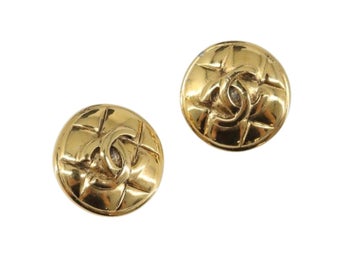 CHANEL Matelasse Örhänge metall Guld CC Auth BA15827 - Jerrillo