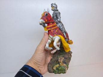 Riddarstatyett på häst , Riddarstatyett , krigare staty Häst ,skulptur ,figurin