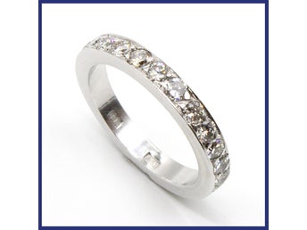 Ring, 18K vitguld, allians, naturliga diamanter (1,25ctv, stl 15,7mm)