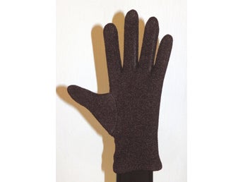 VINTAGE 50-60-70tals fodrade sofistikerade dam handskar nylon crepe S/M BRUN NOS