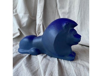 90-tal Design Kobolt Lejon Skulptur Inredning Figurin Trend