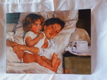 Frukost på sängen konstnären Mary Cassatts- Konsttryck/konstfoto