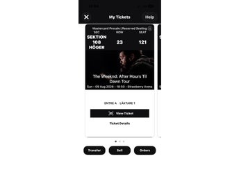 The Weeknd: After Hours Til Dawn Tour - Biljett till Strawberry Arena 9 augusti