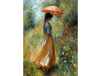 Auguste Renoir - Kvinna med paraply i trädgård