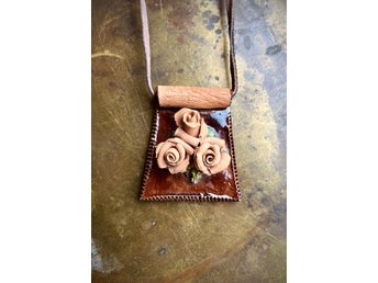 1970s handmade ceramic necklace