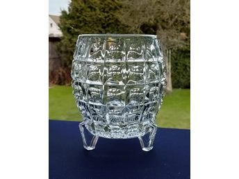 Sklo Union Vintage Vas Skål Josef Fiegl Libochovice Glasbruk 40-tal