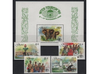 Ghana 1986 Turismkonferens 4v + 1v i block