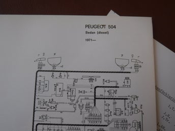 Elschema till Peugeot 504 sedan (diesel), 1971.