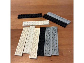 LEGO plattor vita gråa och svarta, 10st