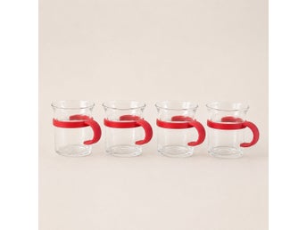 4 st BODUM glöggmuggar med röda handtag – Original – Retro/Vintage