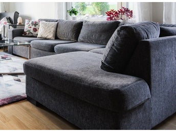 MIO - 5 Seater - L Shape - Charcoal Grey Sofa (3+2)