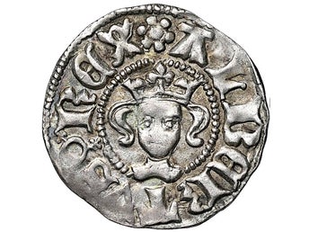 Albreckt av Mecklenburg 1364-1389 STOCKHOLM. Örtug med mycket vacker bild