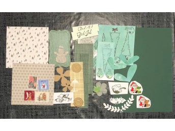 scrapbooking jultema set grön kort kit