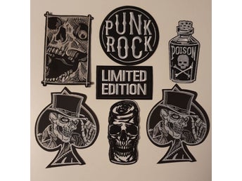 Punk Rock Tygmärken - 7 st