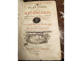 Dictionnaire de la Fable 1751 – dedikerad till Gustav III, Halle, 1700-tal