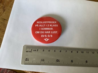 SJ statens järnvägar. Äldre knapp 55 mm. P44