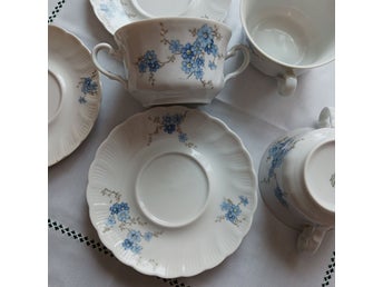 3st Winterling KaffeKoppar med blåa blommor, fat, bavaria