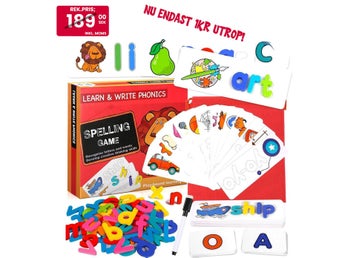 NYTT Learn to Write Phonics Spelling Game • Alfabetinlärningskort • Engelska