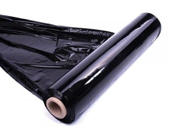 1 rulle svart sträckfilm. Bredd ca 40cm. Ca 120 meter. FRAKTFRITT!