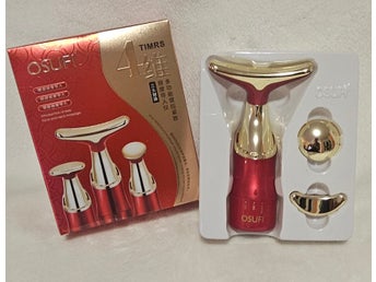 RÖD 3 in 1 Ansiktsmassage & Nackmassage Med Ljudvågor & Vibrationer