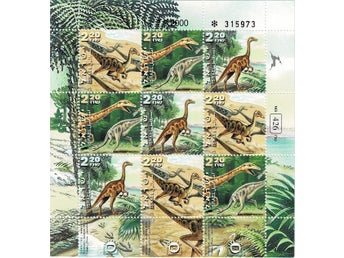 ISRAEL 2000 Mi 1576-1578 DINOSAURIEARTEN DROMICEIOMIMUS MINIARK **