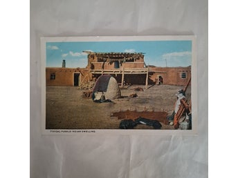 Vykort indianbostad, USA.