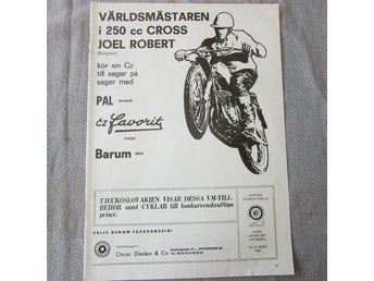 CZ 250 1965 Joel Robert Reklam annons