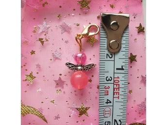 Rosa ängel, lyckoängel/smyckesängel, hängen, smycke, berlock