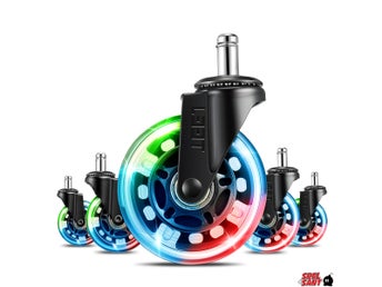 L33T Gaming 3 Inch Rubber Wheels RGB (5-Pack)