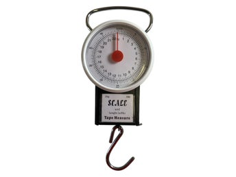 Analog Bagagevåg Mekanisk Hängvåg 22kg 50lb Med Måttband Resvåg