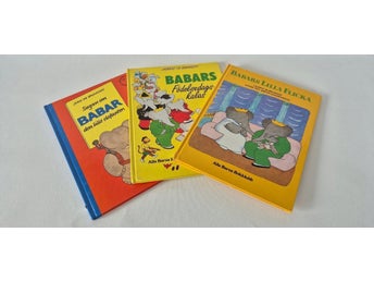 3st böcker med Babar (80-tal)