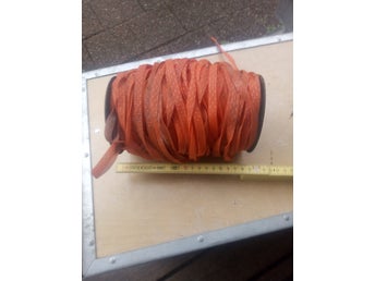 Elstängselband Orange 10mm med Rostfria Stålledare – Hel rulle (Oanvänd)