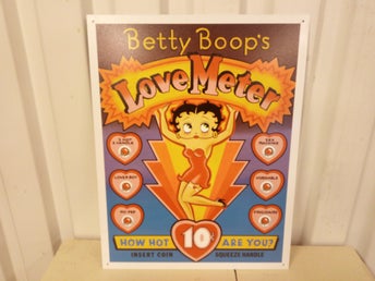 plåtskylt betty boop love meter