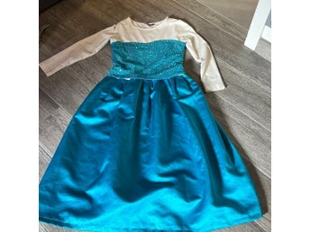 Lindex turkos klänning, storlek 122-128
